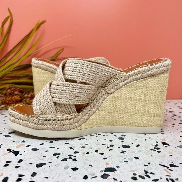 NEW Vince Camuto BAILAH Tan Cross Strap Espadrille Women’s Wedge Sandals Sz 11 - Picture 5 of 11